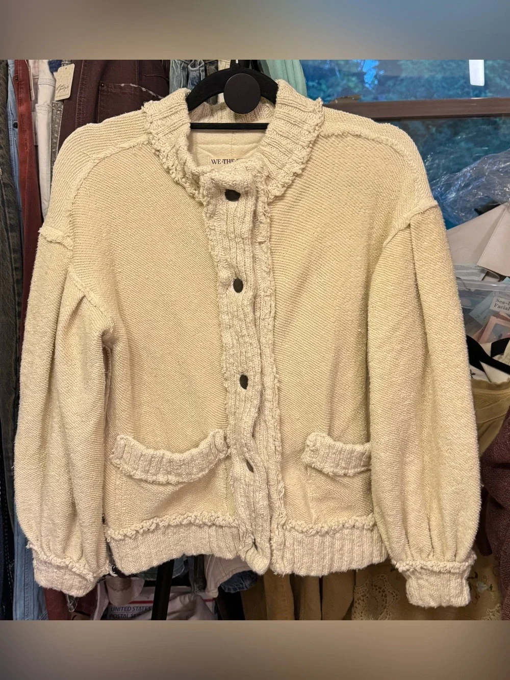 NWOT Free People We The Free Cute In This Cardi - Tea Ivory Cream - XS